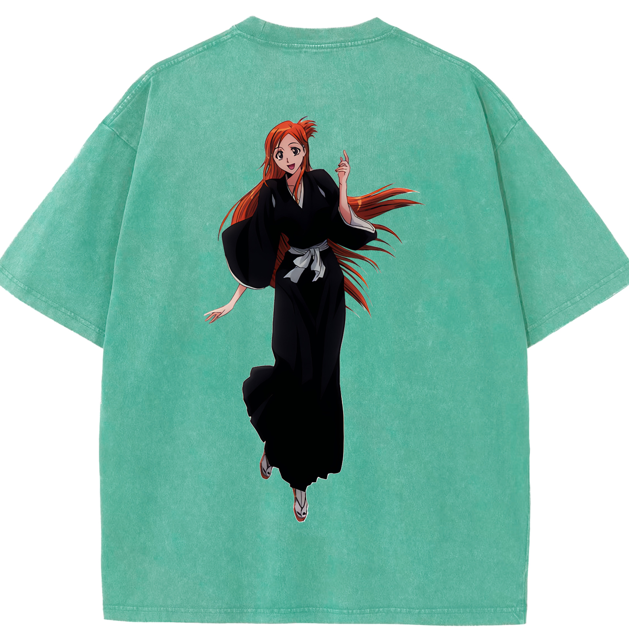 （画像用） ブリーチ 井上織姫（いのうえおりひめ） BLEACH Inoue Orihime 綿100% ヴィンテージ風 半袖Tシャツ（背面プリント）